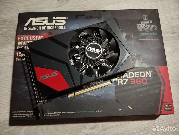 Видеокарта r7 360 2 gb asus mini