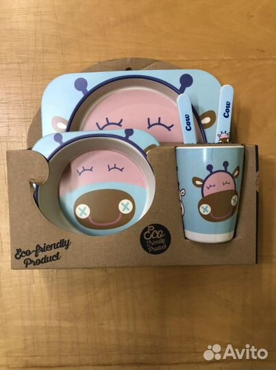 Набор детской посуды из бамбукового волокна в ассо