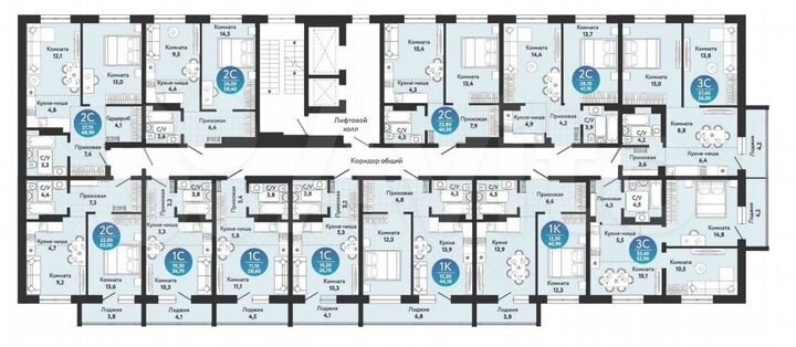1-к. квартира, 42,2 м², 20/24 эт.