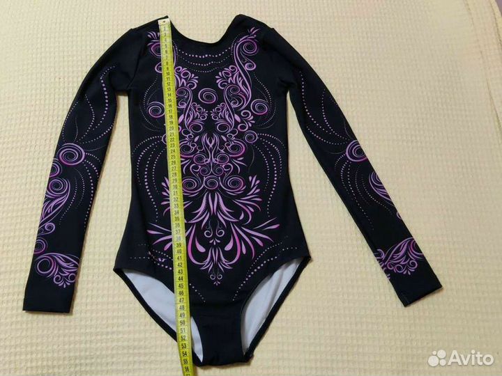 Гимнастический купальник с длинным рукавом 128 134