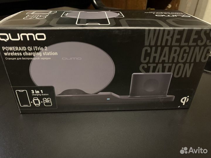 Беспроводная зарядка qumo Poweraid Qi iTrio 2