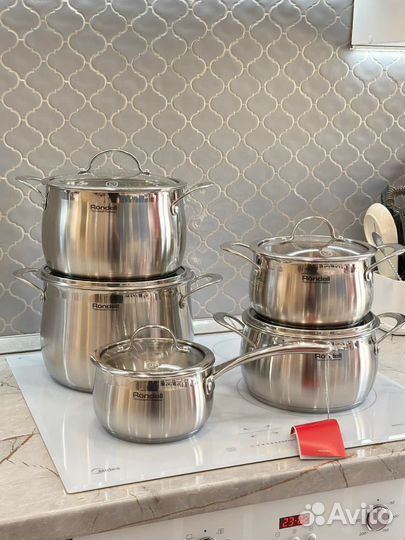 Набор кастрюль rondell admiring rds-1610. (rds-725). Рдс наклейка. Rds наклейка. Набор кастрюль rondell flamme rds-339 4 пр.