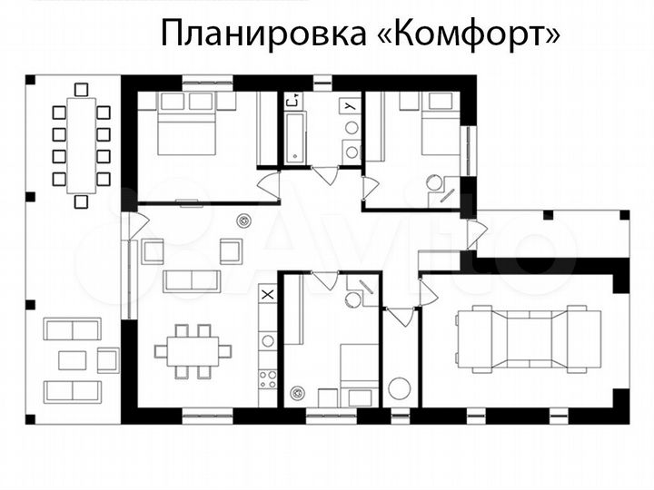 Дом 160 м² на участке 7,3 сот.