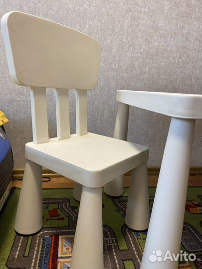 Детский стол и стул IKEA маммут