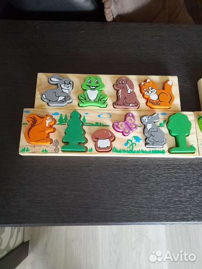 Деревянные пазлы вкладыши