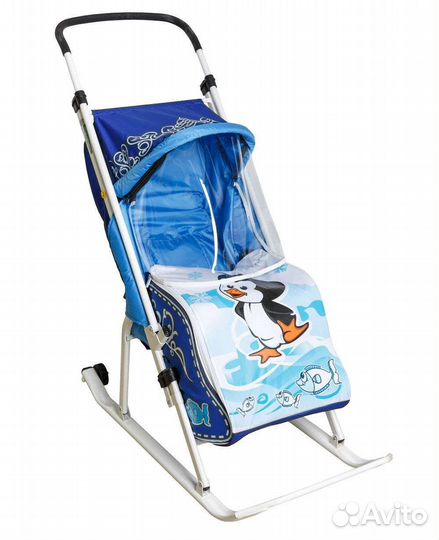 Детские санки с колесами складные