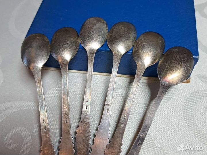 Серебрянные кофейные ложечки эмаль Таллин Новые