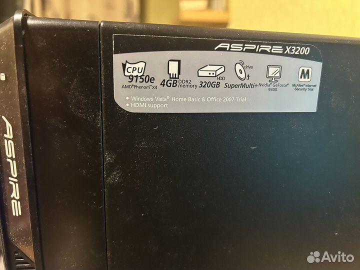 Компьютер Acer Aspire X3200 + монитор и клавиатура