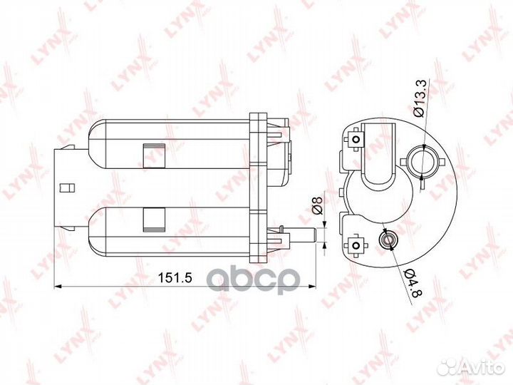 Фильтр топливный lf1074m lynxauto