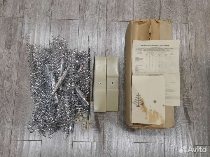 Искусственная серебряная сборная ёлка СССР