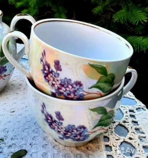 Кофейные пары Сирень, чайные чашки Сирень