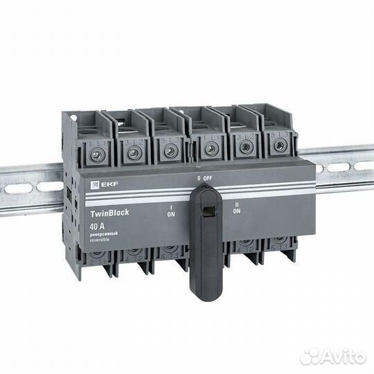Рубильник 3п 40А реверсивный с рукояткой для прямой установки TwinBlock EKF tb-s-40-3p-rev