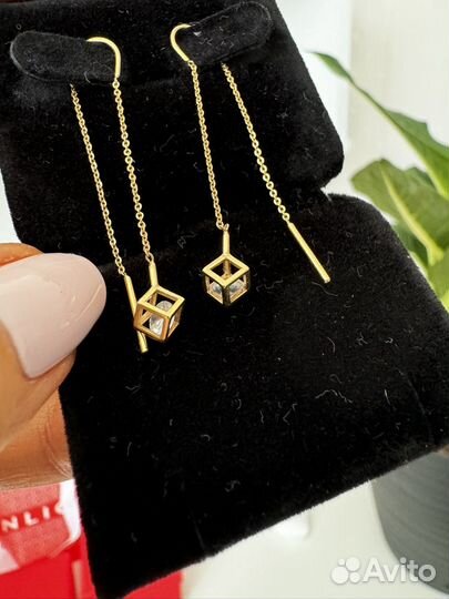 Серьги длинные цепочки