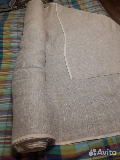 Отрезы ткани лён разные цвета
