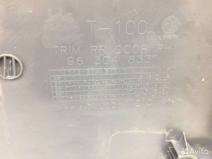 Обшивка двери задняя правая Chevrolet Lanos