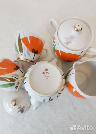 Чайный фарфоровый сервиз СССР 