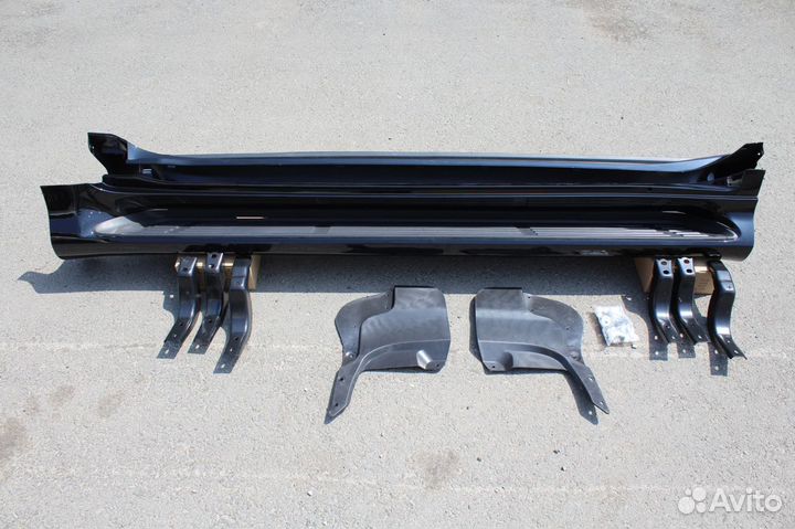 Пороги Prado 150 стиль Lexus GX 460 с металлическо