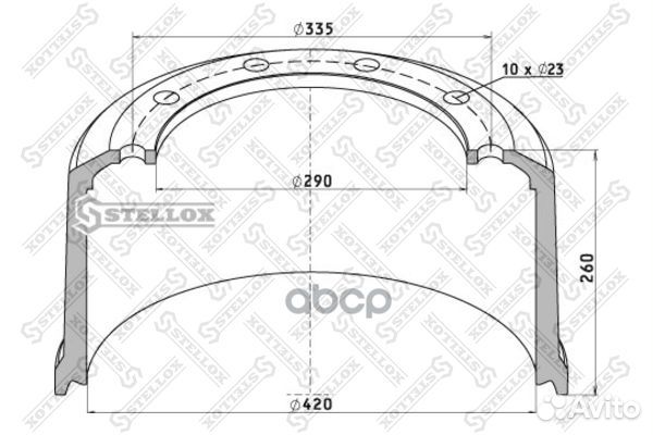 85-00049-SX торм.барабан 420.2x200/215 H260 d