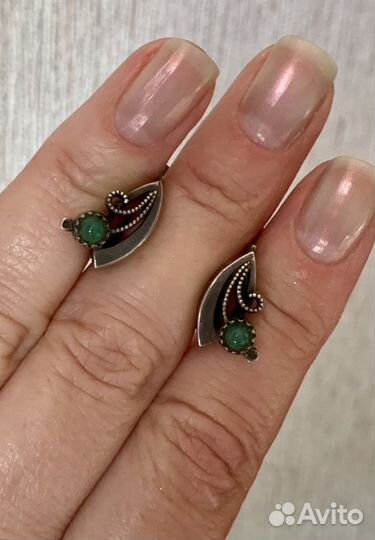 Серьги кольцо серебро 875 СССР