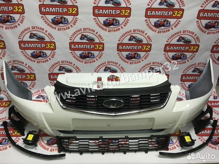 Бампер Приора передний цвет Белое облако 240