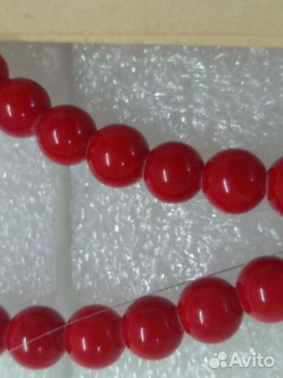 Бусики красные 44 см (можно для кукол)