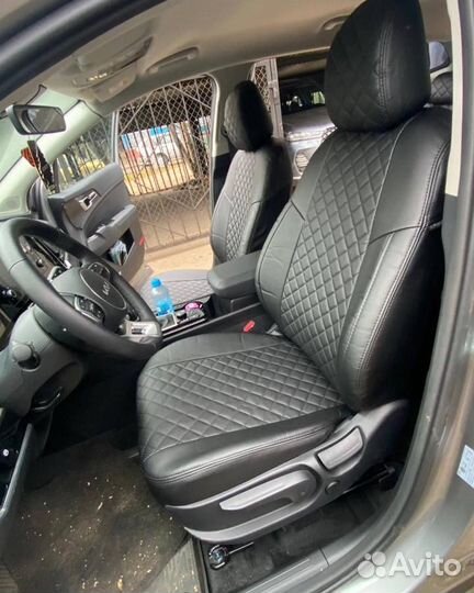 Авточехлы экокожа Ромб на Nissan Note от Автопилот