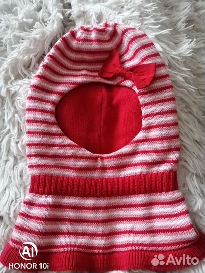 Шапка шлем для девочки демисезонная