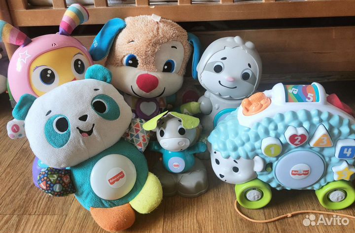 Игрушки fisher price пакетом(линкималс,бибо,щенок)