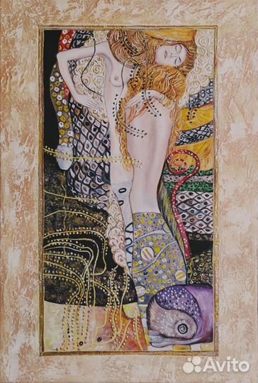 Водяные змеи Картина маслом на холсте 40х60 см