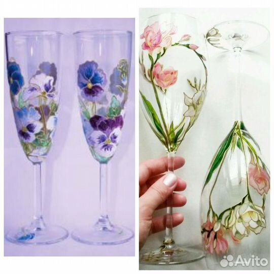 Ручная роспись бокалов и кружек