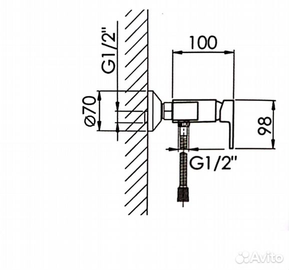 Смеситель для душа hansen H20008F (хром/белый)