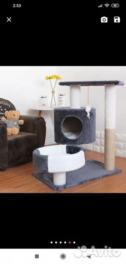 Домики для кошек, когтеточки, комплексы