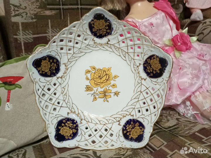 Ваза на ножке для фруктов, конфет Чехия