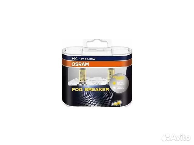 Лампа H4 комплект 2шт 12V 60/55W FOG breaker +60 с