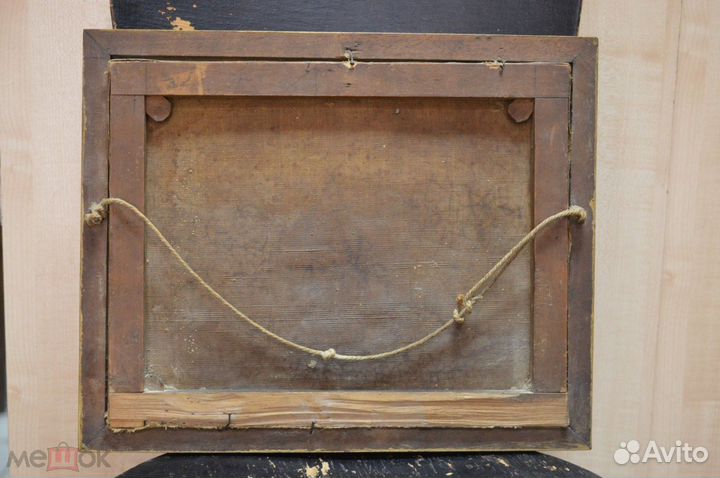 Старинная картина пейзаж на холсте