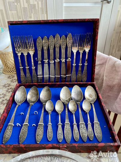 Набор столовых приборов мельхиор СССР