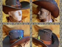 Кожаная ковбойская шляпа на заказ Steampunk Loft