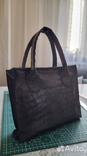 Кожаная сумка тоут шоппер ручная работа furla