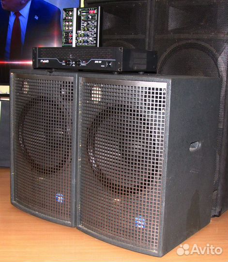 Колонки Eminence 1106Вт Pro 2ш в Дереве+Усилок+Mix