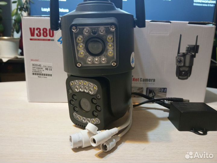 Двухобъективная 4G/WiFi камера V380 Pro RNR SC03-4