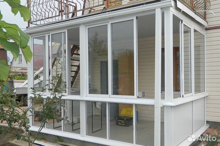 Остекление беседки с обшивкой