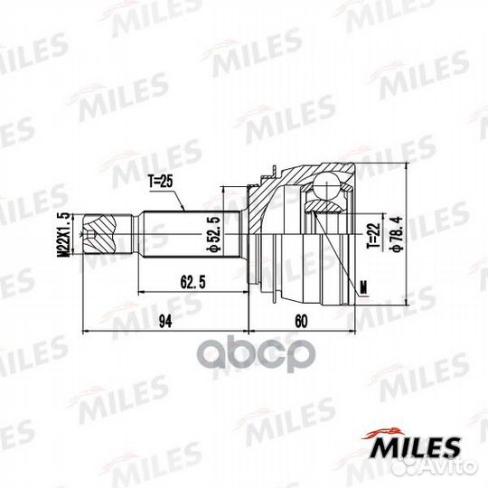 Шрус наружный hyundai solaris/KIA RIO III 10