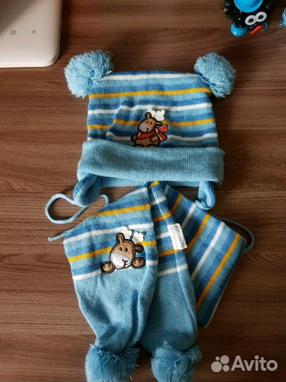 Шарф и шапка для грудничка 48р