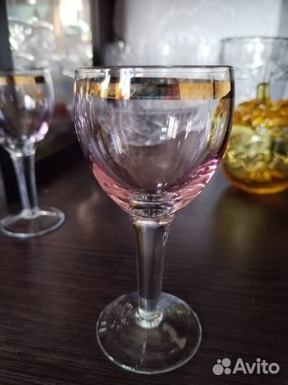 Рюмки СССР цветное стекло набор