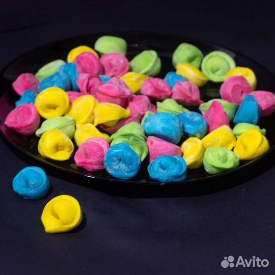 Пельмени детские с курицей, натуральные красители