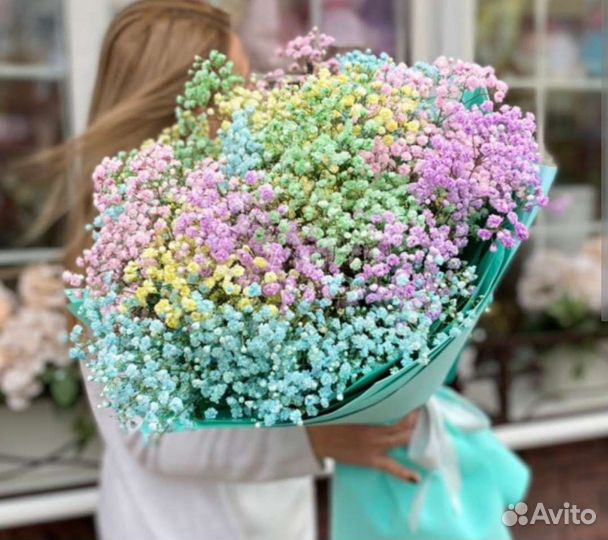 Букеты из цветной Гипсофилы, доставка