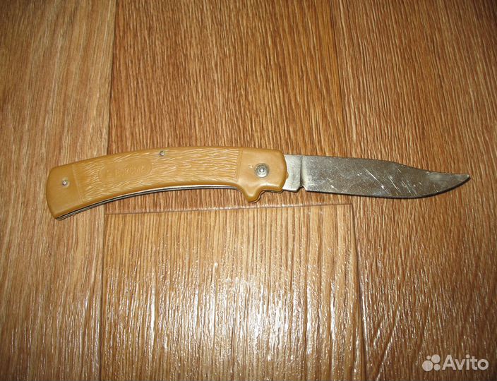 Нож складной, ворсма, коричневый, новый, СССР