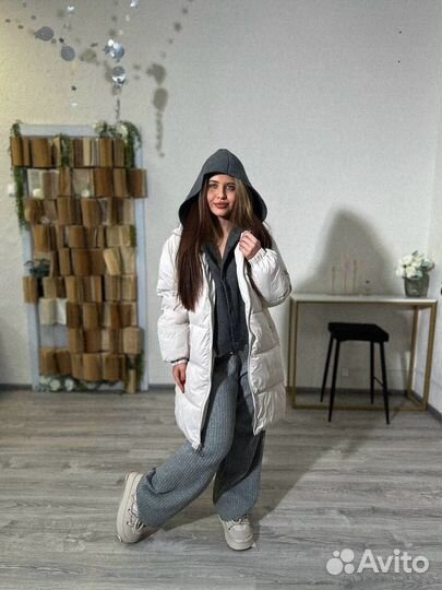 Пуховик женский длинный оверсайз