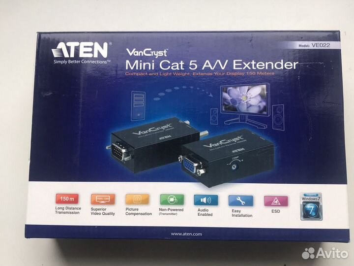 Удлинитель VGA+аудио на 150м по витой паре