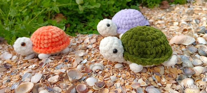 Черепашки. Игрушки вязаные крючком